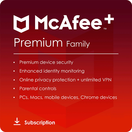 McAfee+ Premium Family - 1-Year / Unlimited Devices - USA